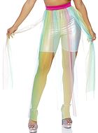 Maxi skirt, sheer mesh, high slit